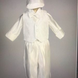 Boy's christening baptism romper